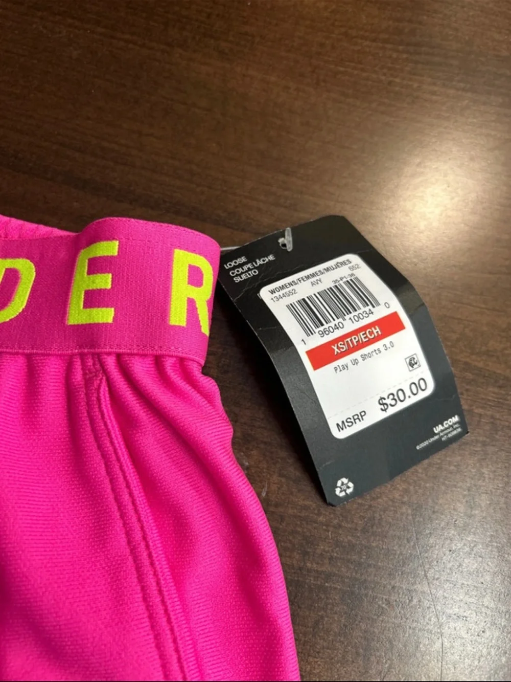 Under Armour Women's Hot Pink Athletic Shorts with Navy Liner